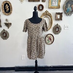 Vintage 90s Moody Floral Rayon Mini Dress